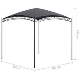Berkfield Home Gazebo 3x3x2.65 m Anthracite 180 g/m ² in Dark Grey - thumbnail 5