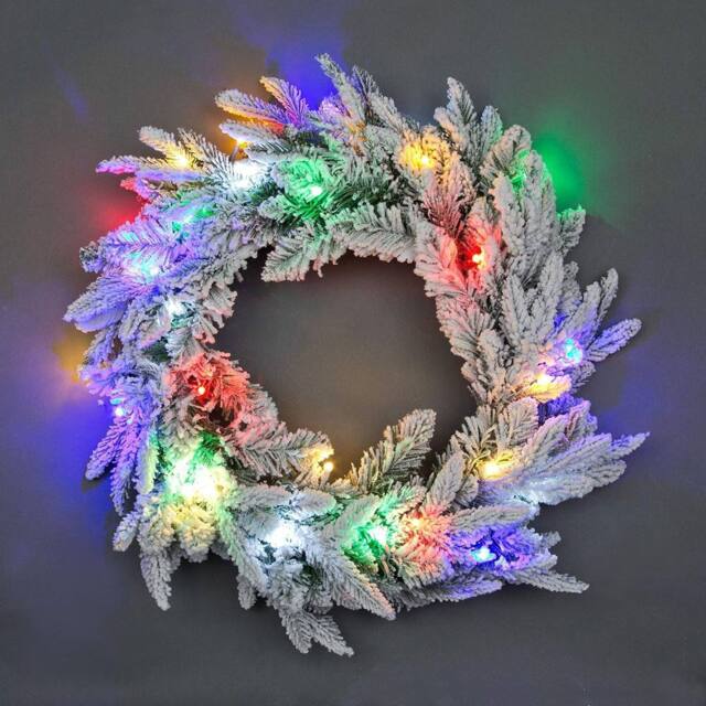 Shatchi 55cm Prelit Imperial Pine Green Christmas Wreath - image 1