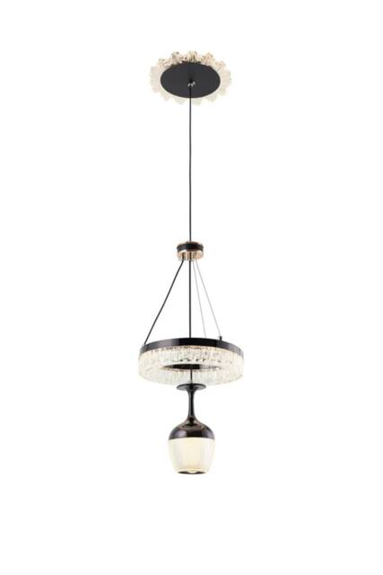 Living and Home Modern Pendant Light with 3 Colour Temperature Settings in Black - image 1