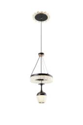 Living and Home Modern Pendant Light with 3 Colour Temperature Settings in Black - thumbnail 1