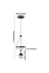 Living and Home Modern Pendant Light with 3 Colour Temperature Settings in Black - thumbnail 3