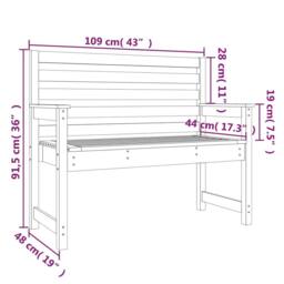Berkfield Home Garden Bench 109x48x91.5 cm Solid Wood Douglas in Light Brown - thumbnail 7