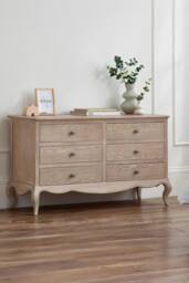 Julian Bowen Camille French Style 6 Drawer Wide Chest in Beige