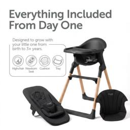 Baby Elegance Mash High Chair Bundle with Newborn Pod & Cushion Black Bean - thumbnail 2