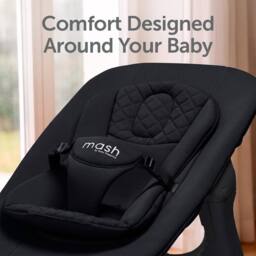 Baby Elegance Mash High Chair Bundle with Newborn Pod & Cushion Black Bean - thumbnail 6