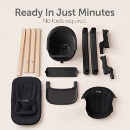 Baby Elegance Mash High Chair Bundle with Newborn Pod & Cushion Black Bean - thumbnail 9