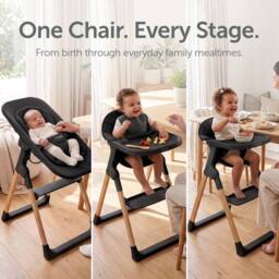 Baby Elegance Mash High Chair Bundle with Newborn Pod & Cushion Black Bean - thumbnail 3