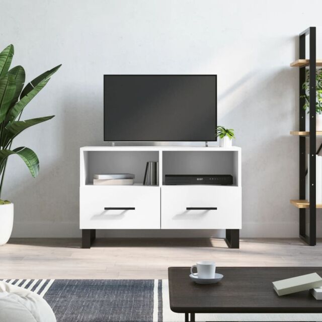 Berkfield Home TV Cabinet White 80x36x50 cm Engineered Wood - Size: 80 x 36 x 50 cm - image 1