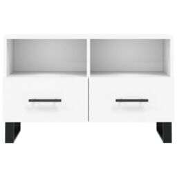 Berkfield Home TV Cabinet White 80x36x50 cm Engineered Wood - Size: 80 x 36 x 50 cm - thumbnail 5