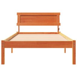 Berkfield Home with LED Strip Lights with Headboard Wax brown 75 x 190 cm Pine wood - thumbnail 5