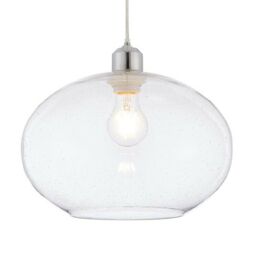 Loops Hanging Ceiling Pendant Light Shade Clear Bubble Glass 300mm Wide Round Bowl - thumbnail 1