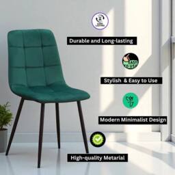 EONLION Green Velvet Dining Chairs Cushion Padded - Size: 100 cm - thumbnail 2