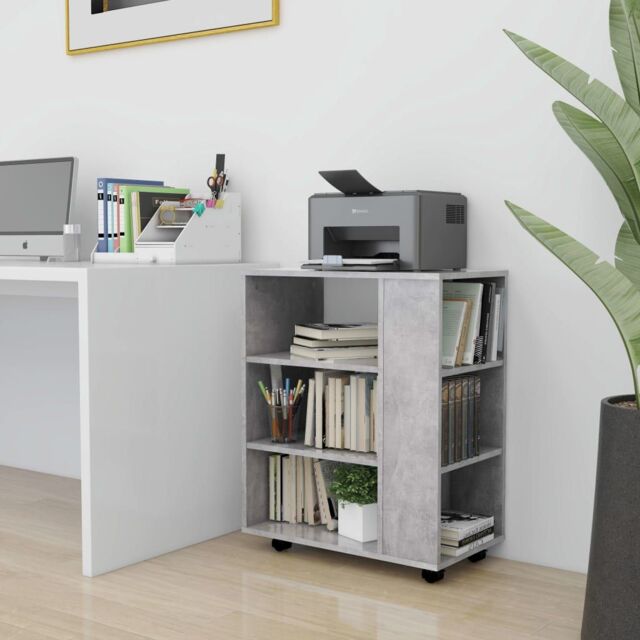 Berkfield Home Rolling Cabinet Concrete Grey 60x35x75 cm Engineered Wood - Size: 60 x 35 x 75 cm - image 1
