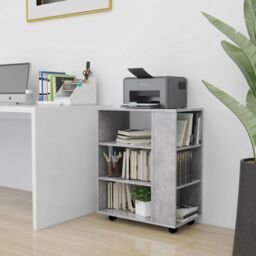 Berkfield Home Rolling Cabinet Concrete Grey 60x35x75 cm Engineered Wood - Size: 60 x 35 x 75 cm - thumbnail 1