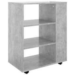 Berkfield Home Rolling Cabinet Concrete Grey 60x35x75 cm Engineered Wood - Size: 60 x 35 x 75 cm - thumbnail 2