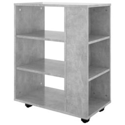 Berkfield Home Rolling Cabinet Concrete Grey 60x35x75 cm Engineered Wood - Size: 60 x 35 x 75 cm - thumbnail 5