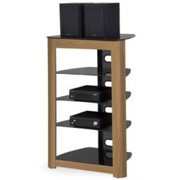 Centurion Supports ZINNIA 5-Shelf Flat Screen TV/Hi-Fi/AV Rack Glass Multimedia Stand - thumbnail 3