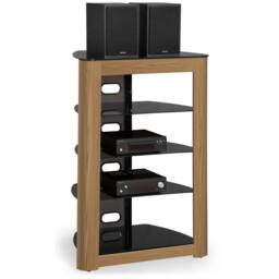 Centurion Supports ZINNIA 5-Shelf Flat Screen TV/Hi-Fi/AV Rack Glass Multimedia Stand