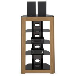 Centurion Supports ZINNIA 5-Shelf Flat Screen TV/Hi-Fi/AV Rack Glass Multimedia Stand - thumbnail 2