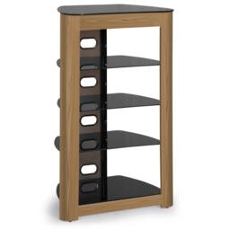 Centurion Supports ZINNIA 5-Shelf Flat Screen TV/Hi-Fi/AV Rack Glass Multimedia Stand - thumbnail 4