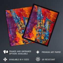 "Artery8 Acid Jazz Music Saxophone Abstract Painting Framed Art Print - Size: W12"" x H16""" - thumbnail 2
