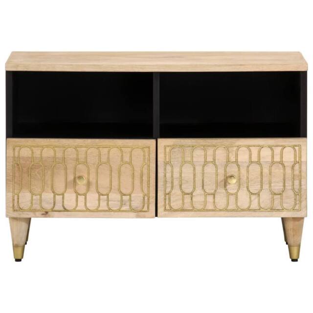 Berkfield Home TV Cabinet 70x33x46 cm Solid Wood Mango in Light Tan - Size: 70 x 33 x 46 cm - image 1