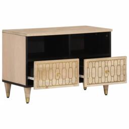 Berkfield Home TV Cabinet 70x33x46 cm Solid Wood Mango in Light Tan - Size: 70 x 33 x 46 cm - thumbnail 3