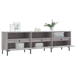 Berkfield Home TV Cabinet Grey Sonoma 150x30x44.5 cm Engineered Wood - thumbnail 4