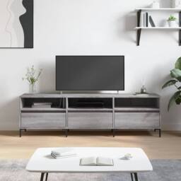 Berkfield Home TV Cabinet Grey Sonoma 150x30x44.5 cm Engineered Wood - thumbnail 2