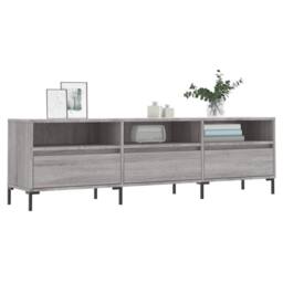 Berkfield Home TV Cabinet Grey Sonoma 150x30x44.5 cm Engineered Wood - thumbnail 3