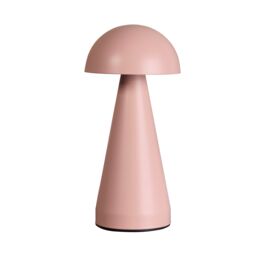Lighting Collection Rechargeable Pink Dome Table Lamp in Baby Pink - thumbnail 3