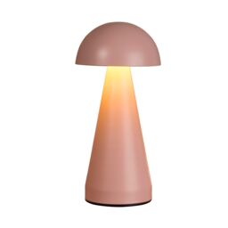 Lighting Collection Rechargeable Pink Dome Table Lamp in Baby Pink - thumbnail 2