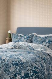 Scion 'Falling Foss' Cotton Duvet Cover Set in Blue - Size: Double - thumbnail 2