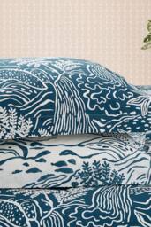 Scion 'Falling Foss' Cotton Duvet Cover Set in Blue - Size: Double - thumbnail 6