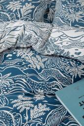 Scion 'Falling Foss' Cotton Duvet Cover Set in Blue - Size: Double - thumbnail 4