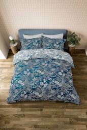 Scion 'Falling Foss' Cotton Duvet Cover Set in Blue - Size: Double - thumbnail 5
