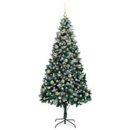 Berkfield Home Artificial Christmas Tree with 300 LEDs with Stand Green 210 cm - thumbnail 4