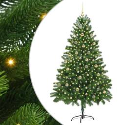 Berkfield Home Artificial Christmas Tree with 300 LEDs with Stand Green 210 cm - thumbnail 2
