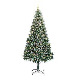 Berkfield Home Artificial Christmas Tree with 300 LEDs with Stand Green 210 cm - thumbnail 3