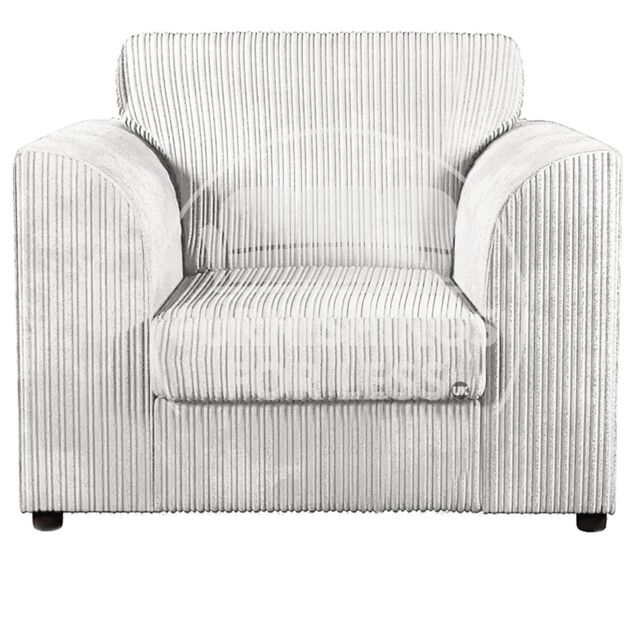Furnishings For Less UK Luxor Jumbo Cord Fabric Armchair in Silver - image 1