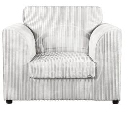 Furnishings For Less UK Luxor Jumbo Cord Fabric Armchair in Silver