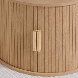 Birlea Axel Round Fluted Coffee Table with Storage Oak in Light Oak - Size: 1 Pack - thumbnail 5