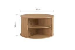Birlea Axel Round Fluted Coffee Table with Storage Oak in Light Oak - Size: 1 Pack - thumbnail 7