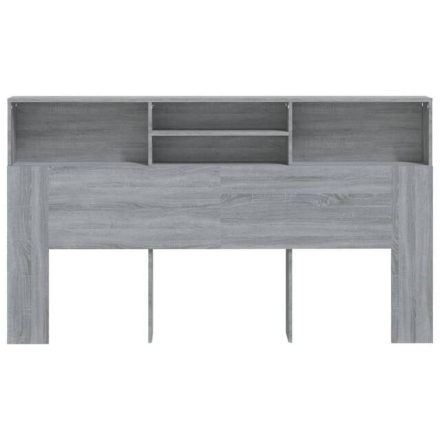 Berkfield Home Headboard Cabinet Grey Sonoma 180x19x103.5 cm - image 1