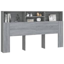 Berkfield Home Headboard Cabinet Grey Sonoma 180x19x103.5 cm - thumbnail 5