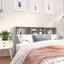 Berkfield Home Headboard Cabinet Grey Sonoma 180x19x103.5 cm - thumbnail 6