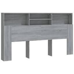 Berkfield Home Headboard Cabinet Grey Sonoma 180x19x103.5 cm - thumbnail 3