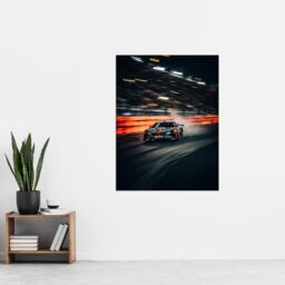 "Artery8 Wall Art Print Sports Car Challenge Motorsport Racing Circuit For Him Man Cave Artwork Poster in Black - Size: W24"" x H32""" - thumbnail 4