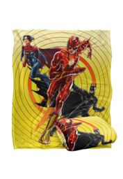 Warner Brothers The Flash Batman Supergirl Team Silky Touch Super Soft Throw Blanket in White - thumbnail 2