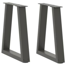 Berkfield Home Dining Table Legs V-Shape 2 pcs Anthracite 38x(42-43.3) cm Steel in Dark Grey - thumbnail 2